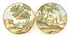 A pair of Castelli maiolica Plates, mid 18th century,