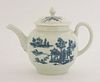 A Worcester blue and white printed Teapot and Cover,