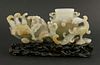 A Chinese ornamental jade Group, late Qing dynasty,