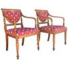 2 Antique Armchairs With Parquetry Inlay by Rossita