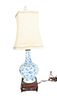 Antique Chinese Blue & White Vase Lamp