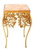 French Floral Gilt & Marble Top Side Table