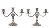 Pair of Sterling Silver Candelabras, Weighted