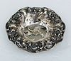 Sterling Silver Bowl with Ornate Floral Design