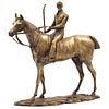 GEORGES HENRI TRIBOUT FRANCIA, (1884-1962) JINETE Fundición en bronce. Incluye base de madera 27 cm