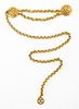 Chanel Gold-Tone Metal Link Belt with Medallion