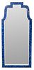 Modern Regency Style Lapis And Marble Wall Mirror