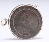 AN UNUSUAL SILVER-MOUNTED GEORGE III CARTWHEEL PENNY VESTA CASE, the coin 1