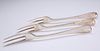 A SET OF THREE GEORGE I SILVER THREE-PRONG TABLE FORKS, by Paul Hanet, Lond