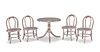 A CHINESE SILVER MINIATURE TABLE AND FOUR CHAIRS, early 20th Century, the t