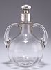 A VICTORIAN SILVER-MOUNTED GLASS TWO-HANDLED FLASK,?by?John Grinsell & Sons