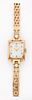 A LADY'S GIRARD PERREGAUX BRACELET WATCH,?rectangular silver dial with alte