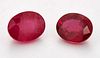 TWO OVAL MIXED-CUT RUBIES,?1.40ct and 1.77ct. (2) Measure 7.79mm by 6.12mm 