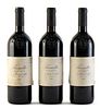 Three Prunotto Occhetti bottles, vintage 1987.
Category: red wine. Nebbiolo d´Alba D.O.C., Piedmont (Italy).
Level: B.
750 ml.