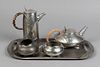 Archibald Knox, Four Piece Tea and Coffee Service with Tray, ca. 1905