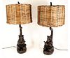 PAIR OF BEAR KNOWLEDGE LAMPS