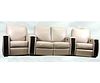 THREE PIECE MOTORIZED LEATHER MEDIA ROOM SECTIONAL