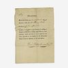 [American Revolution] Rittenhouse, David Partially-Printed Document, signed