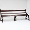 Anglo-Indian Neo-Gothic Teak and Caned Bench 