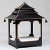 Black Painted and Parcel-Gilt TÃ´le Dog House, of Recent Manufacture