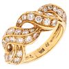 ANILLO CON DIAMANTES EN ORO AMARILLO DE 18K con diamantes corte brillante ~0.85 ct. Peso: 6.3 g. Talla: 6 ¼ | RING WITH DIAMONDS IN 18K YELLOW GOLD Br