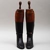 Pair of Custom Peal & Co. Leather Riding Boots and Pair of Custom J.C. Cording & Co. Waterproof Leather Riding Boots