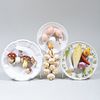 Group of Four Italian Ceramic Trompe L'Oeil Models of Mushrooms, Vegetables and Eggs