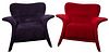 ISA Bergamo Style Upholstered Armchairs
