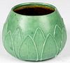 Grueby Pottery matte green bowl form vase