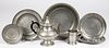 Seven pieces of miscellaneous pewter, 19th c.
