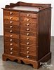 Walnut drawered specimen cabinet, 19th c.