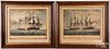 Two maritime war lithographs, early 19th c.