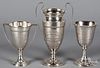 Three sterling silver golf trophies