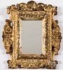 Early Continental giltwood courting mirror, 18th