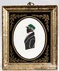 Miniature painted silhouette of a gentleman