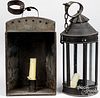 Two tin candle carry lanterns, 19th c.