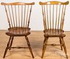 Two fanback Windsor chairs, ca. 1790.