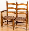 Child's two seat ladderback chair, late 19th c.