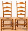 Pair of ladderback side chairs, 19th c.