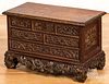 Chinese painted hardwood table top cabinet