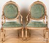 Pair of French painted armchairs.