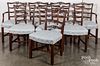 Eight Chippendale style mahogany dining chairs