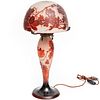 antique Galle Cameo Glass Table Lamp