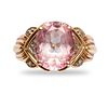 Ring, Vintage gold and pink topaz art nouveau ring