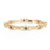 GIA 14k gold sapphire ruby and emerald gold strap bracelet