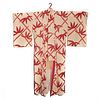 A vintage handwoven silk damask kimono, hand decorated