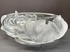 LALIQUE Pivoine Peonies Heavy Crystal Centerpiece Bowl