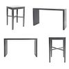Set de muebles para bar. SXXI. Elaborado en madera. Consta de: a) 2 Mesas consola. Cubierta rectangular y soportes tipo zócalo.