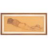 ARMANDO GARCÍA NUÑEZ. Desnudo femenino. Firmado: AGNUÑEZ. Lápiz sobre papel. Enmarcado. 65 x 43 cm.