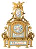 Antique French Gilt Ormulu & Sevres Mantle Clock